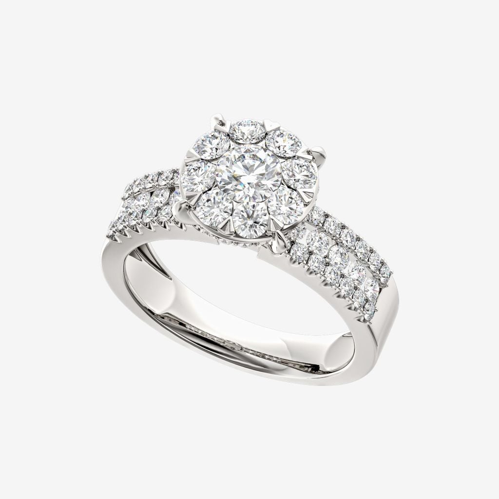  DOUBLE SHANK CLUSTER RING 