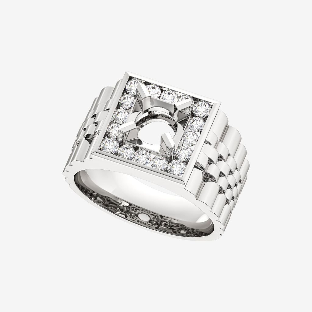  ACCENTED SEMI-SET MEN RING 