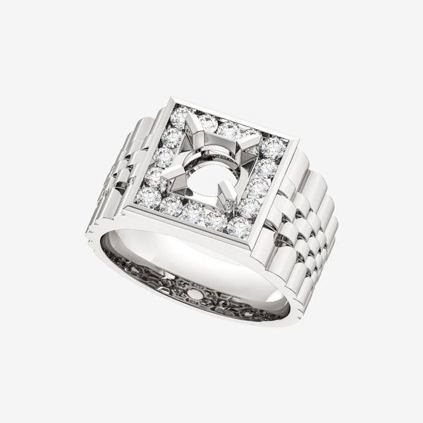  ACCENTED SEMI-SET MEN RING 