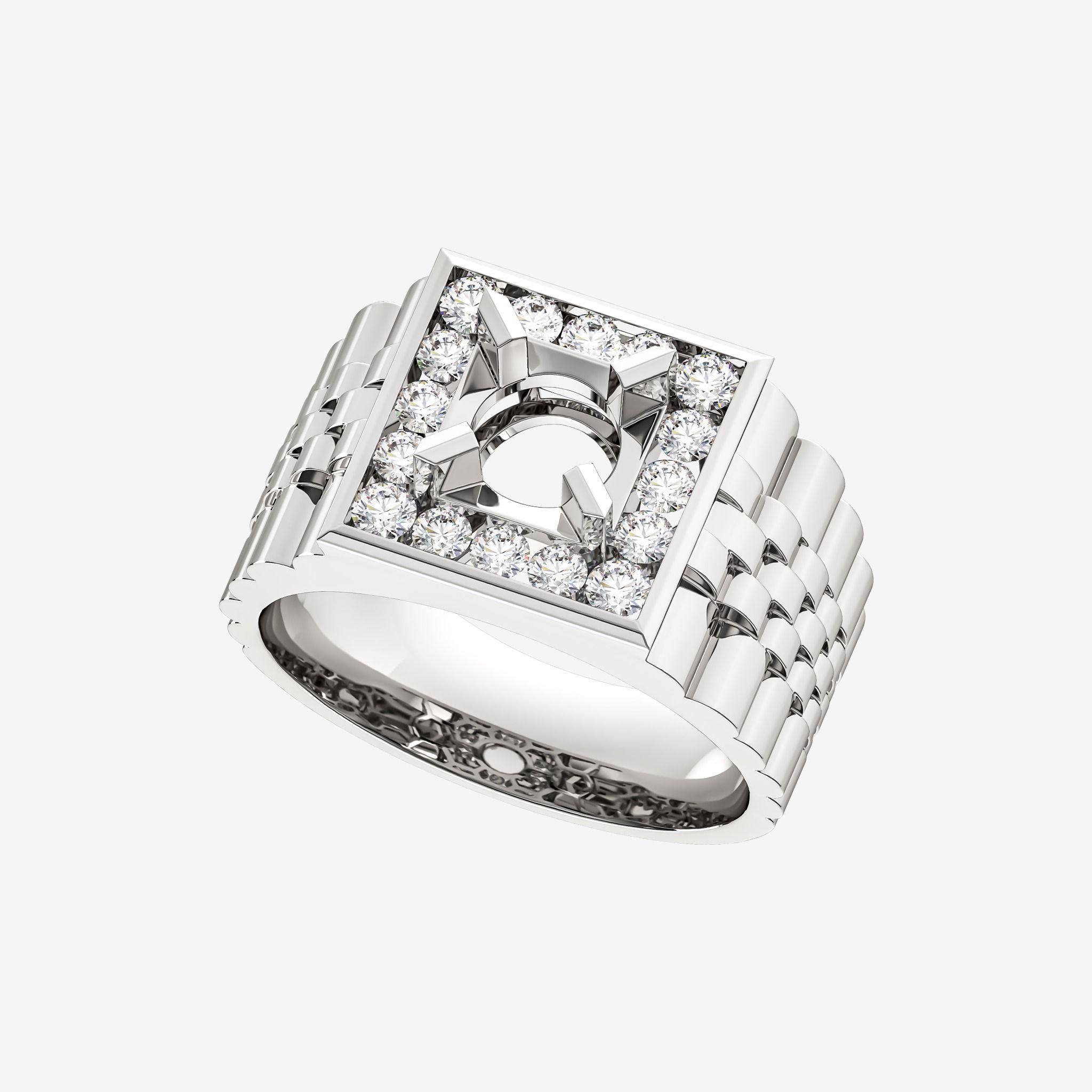 ACCENTED SEMI-SET MEN RING