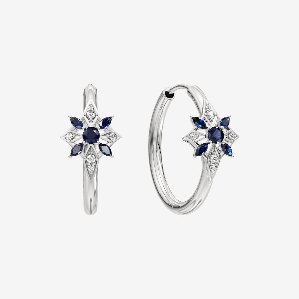  FLORAL HOOP EARRINGS 