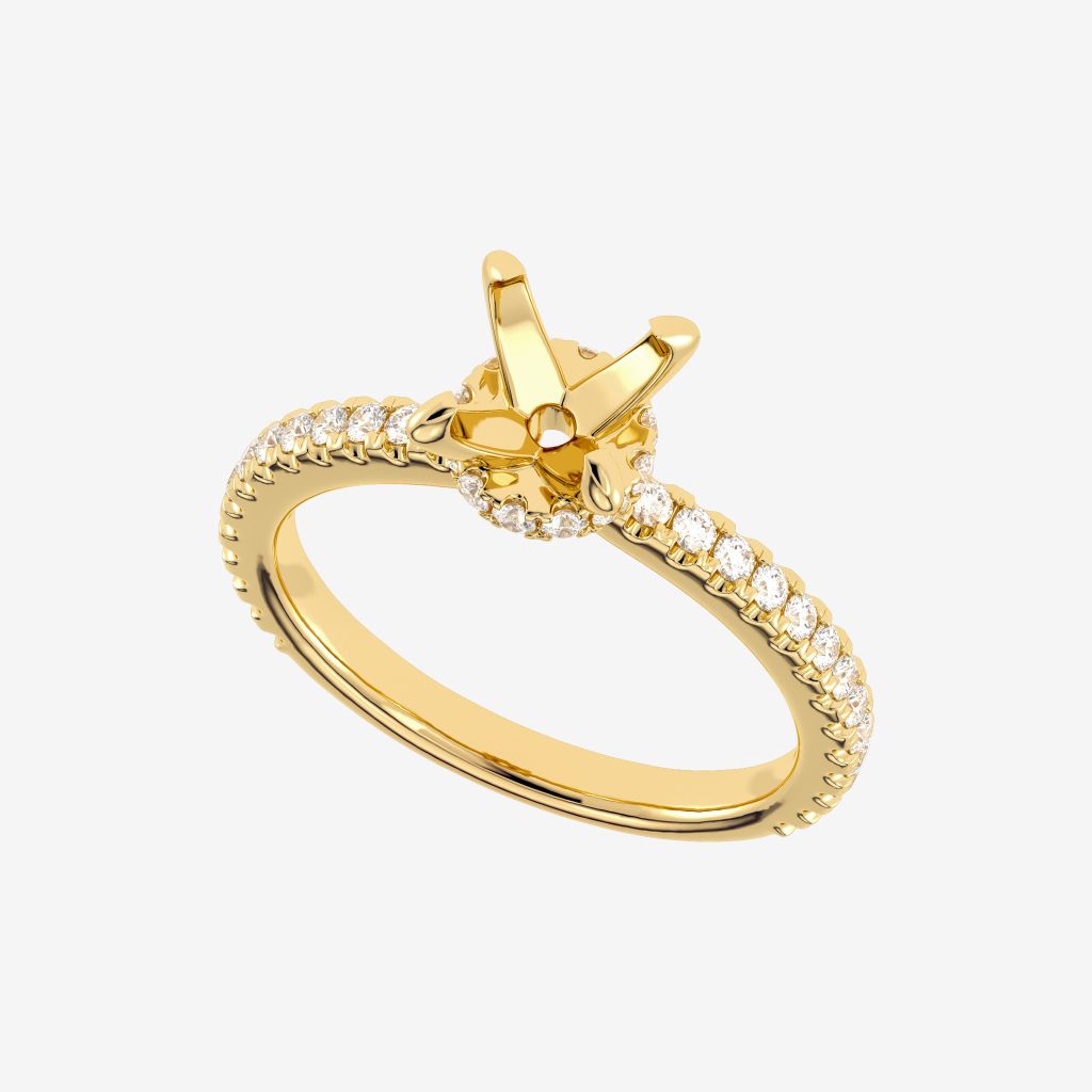  ACCENTED SEMI-SET ENGAGEMENT RING 