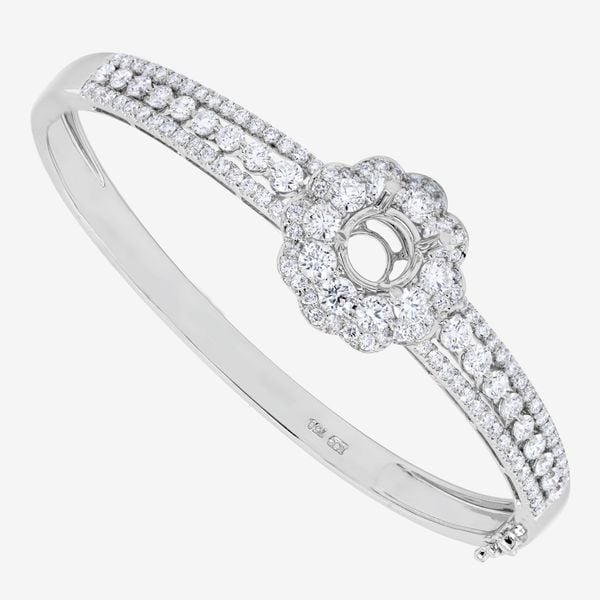  ACCENTED HALO SEMI-SET BANGLE 