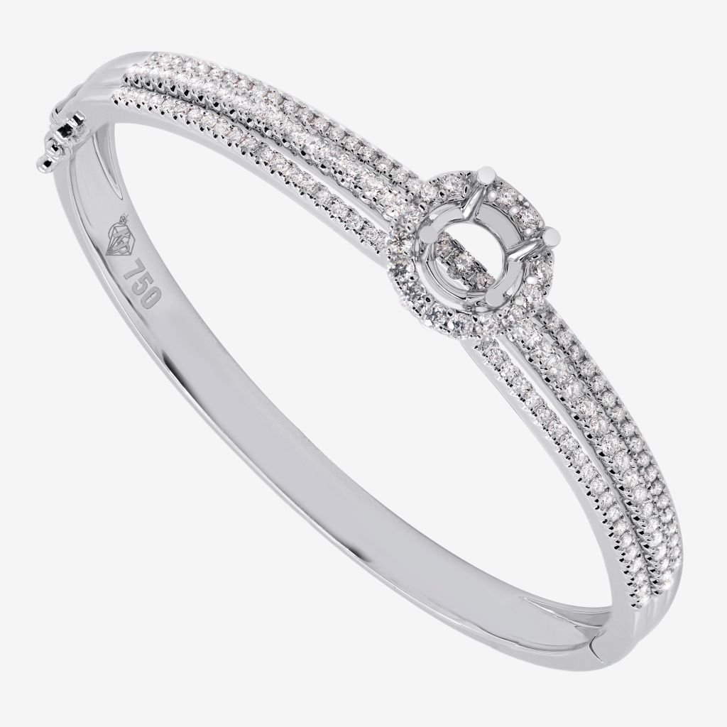  ACCENTED HALO SEMI-SET BANGLE 