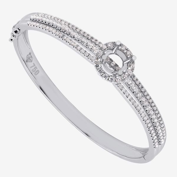  ACCENTED HALO SEMI-SET BANGLE 
