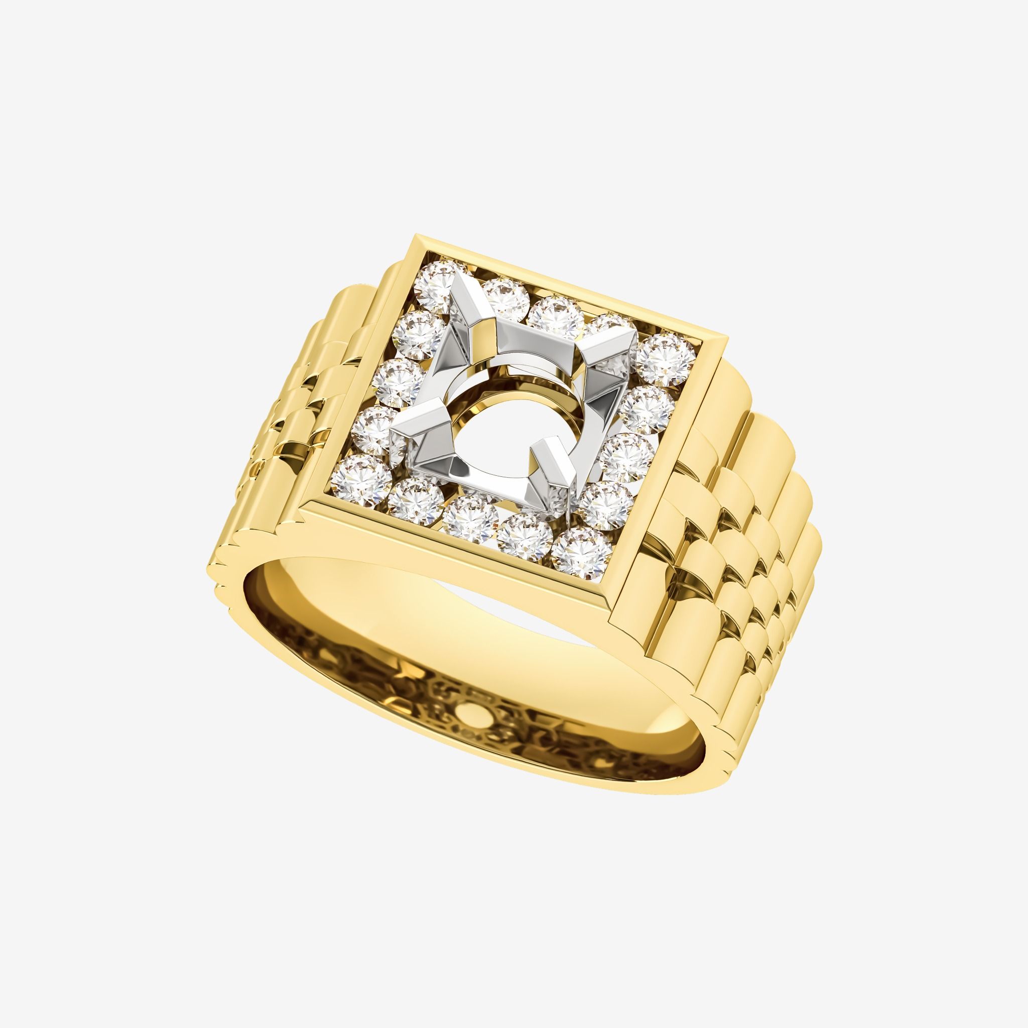 ACCENTED SEMI-SET MEN RING