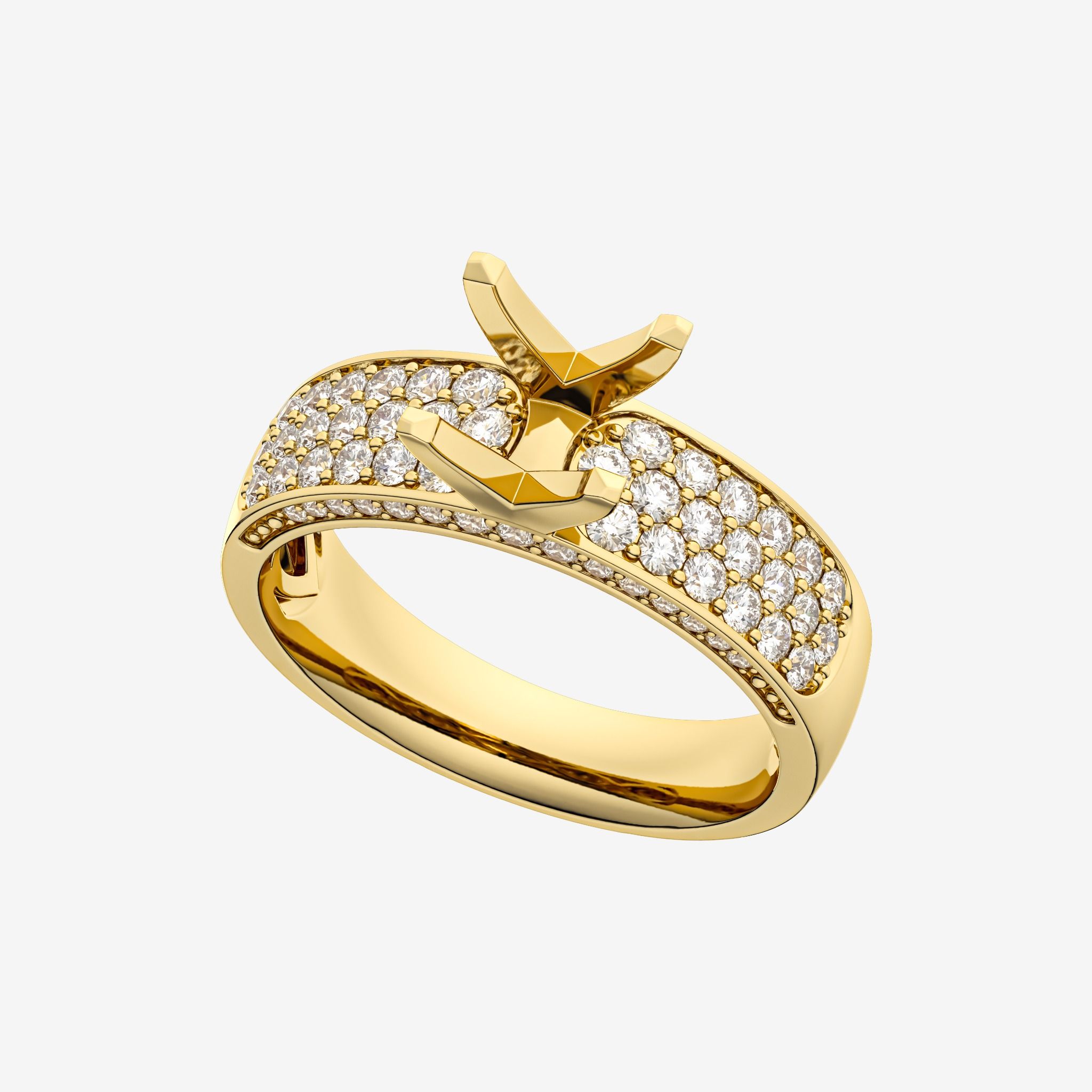 PAVÉ SEMI-SET ENGAGEMENT RING