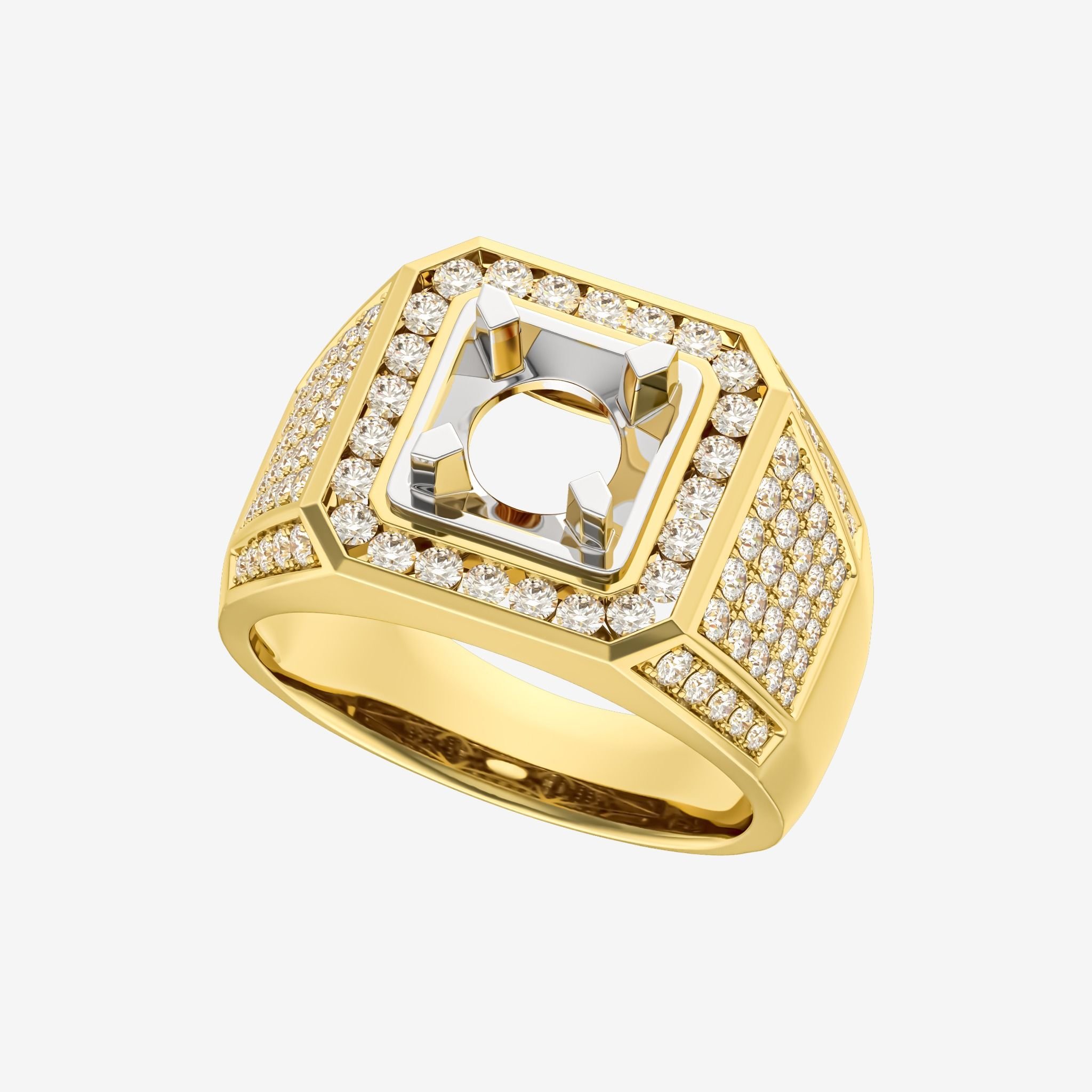 ACCENTED SEMI-SET MEN RING