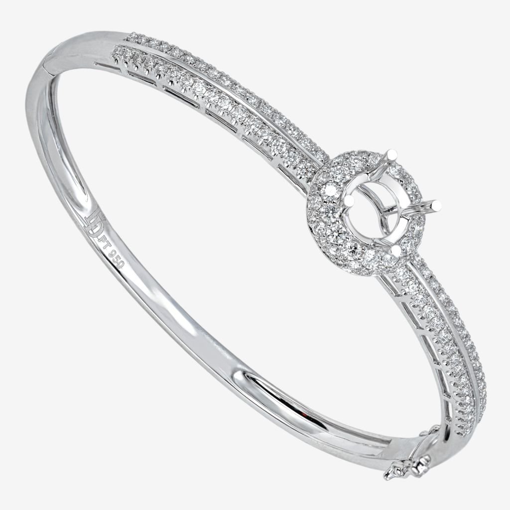  ACCENTED HALO SEMI-SET BANGLE 