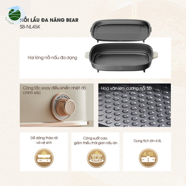  Nổi lẩu nướng 2 khay NL45k 