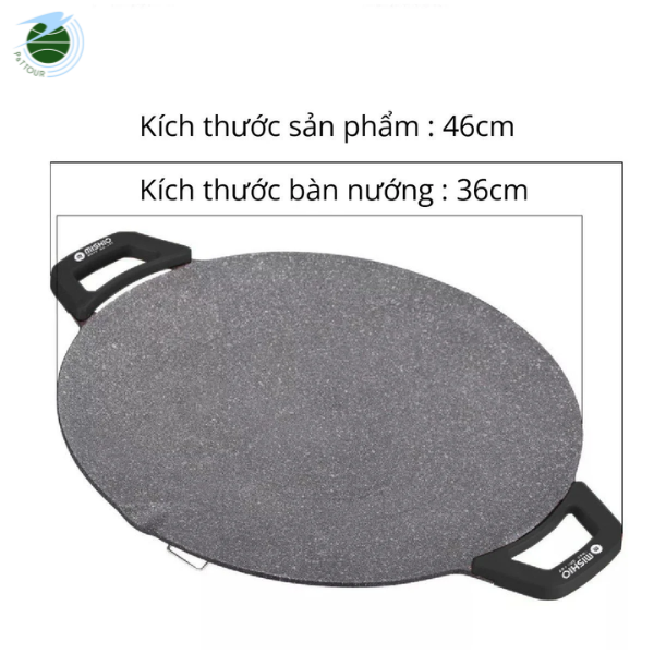  Bàn nướng điện men đá tròn 36cm Mishio MK347 kiểu dáng Hàn Quốc 