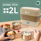  Hộp Hâm Cơm - tiệt trùng bình sữa Mishio MK345 kèm 4 hộp đựng inox 304 