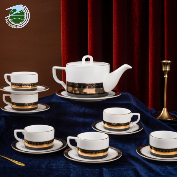  Bộ ấm chén Kim Lai mạ vàng 