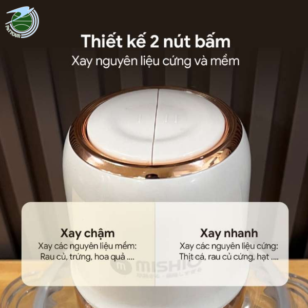  Máy Xay Thịt Đa Năng Mishio MK388 - Cối Thủy Tinh 2L, Xay Nhuyễn Mọi Loại Thực Phẩm, Đa Dụng, Tiện Lợi 