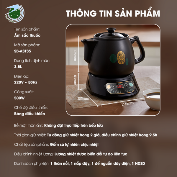  Ấm sắc thuốc Bear SB-AST35 