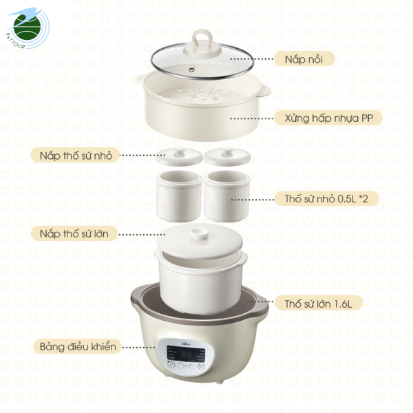  Nồi nấu chậm Bear 1,6L SUBE002 