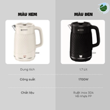  Ấm thuỷ giữ nhiệt 1.7 Lít Mishio MK385 inox 304 
