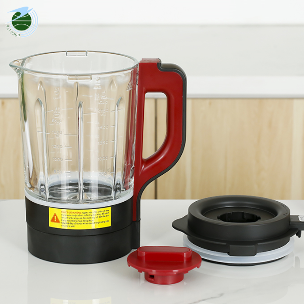  Máy làm sữa đậu nành không cần lọc bã Mishio MK360 800W cối thủy tinh Borisilicate 1.75L 