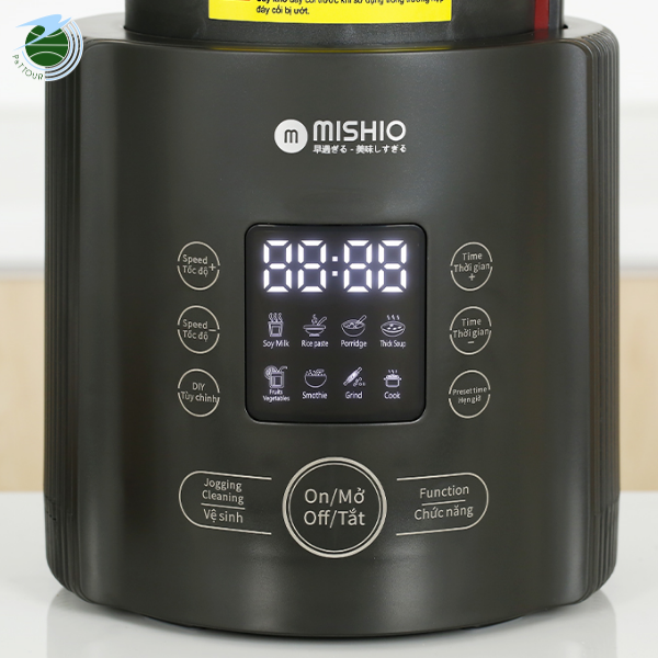  Máy làm sữa đậu nành không cần lọc bã Mishio MK360 800W cối thủy tinh Borisilicate 1.75L 