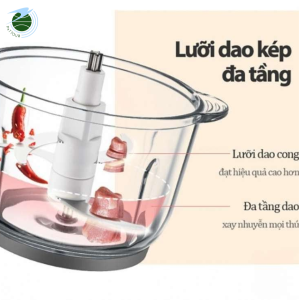  Máy Xay Thịt Đa Năng Mishio MK388 - Cối Thủy Tinh 2L, Xay Nhuyễn Mọi Loại Thực Phẩm, Đa Dụng, Tiện Lợi 