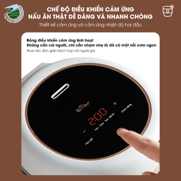  Nồi cơm điện Bear 1.6L SB-NC16L – Bản Tiếng Việt 