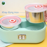  Hộp Hâm Cơm, Thức Ăn Mishio MK317 kèm 2 hộp inox 304 