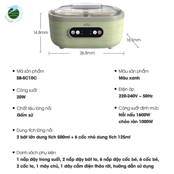  Máy làm sữa chua Bear SB-SC10C 