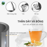  Bình đun thủy tinh Mishio MK341 mâm nhiệt inox 304 không gỉ sét 