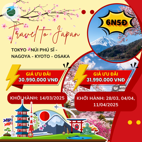  Tour du lịch Nhật Bản ngắm hoa anh đào 2025 