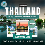  TOUR HÀ NỘI - BANGKOK - PATTAYA - HÀ NỘI BAY VIETNAM AIRLINES 