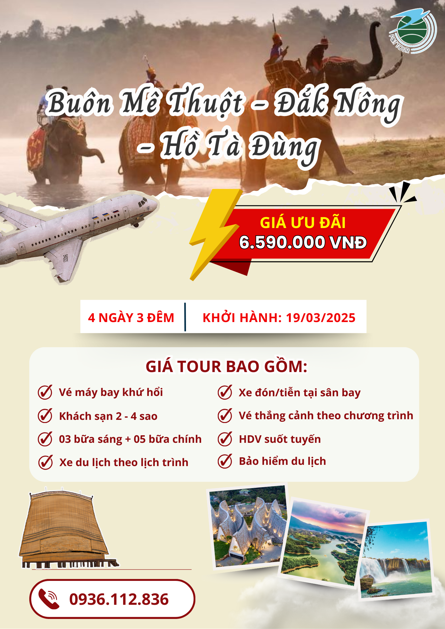  [Tour Tây Nguyên] Buôn Mê Thuột - Đắk Nông - Hồ Tà Đùng 4N3Đ 