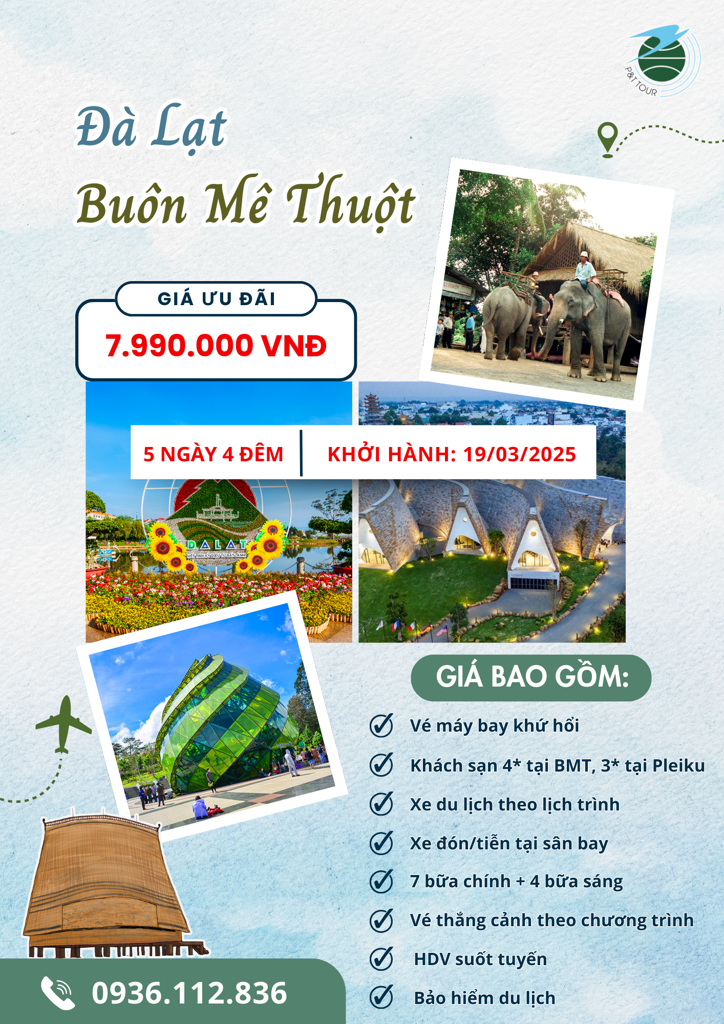  [Tour Tây Nguyên] Đà Lạt - Buôn Mê Thuột 5N4Đ 