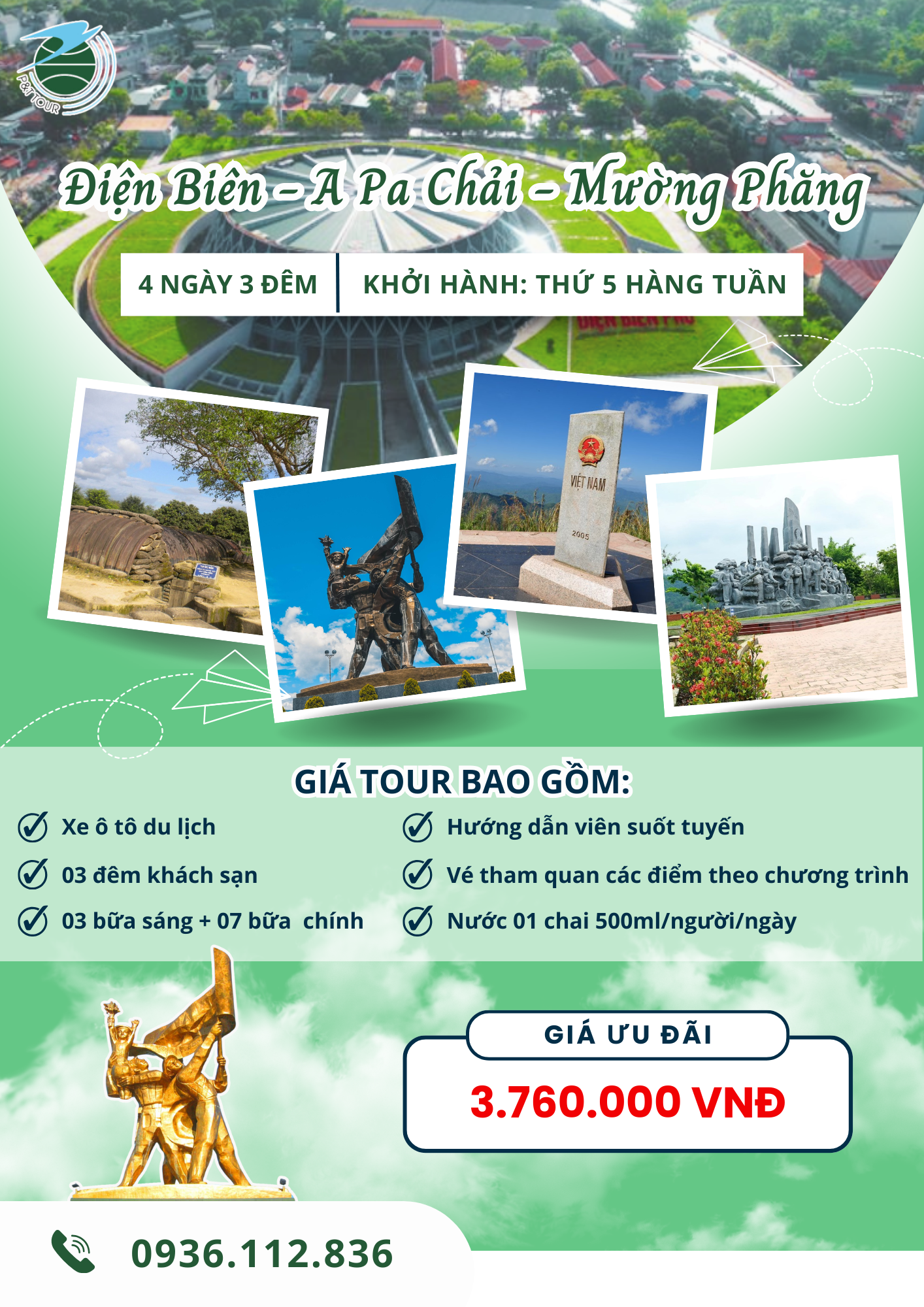  [Tour Tây Bắc] Điện Biên - A Pa Chải - Mường Phăng 4N3Đ 