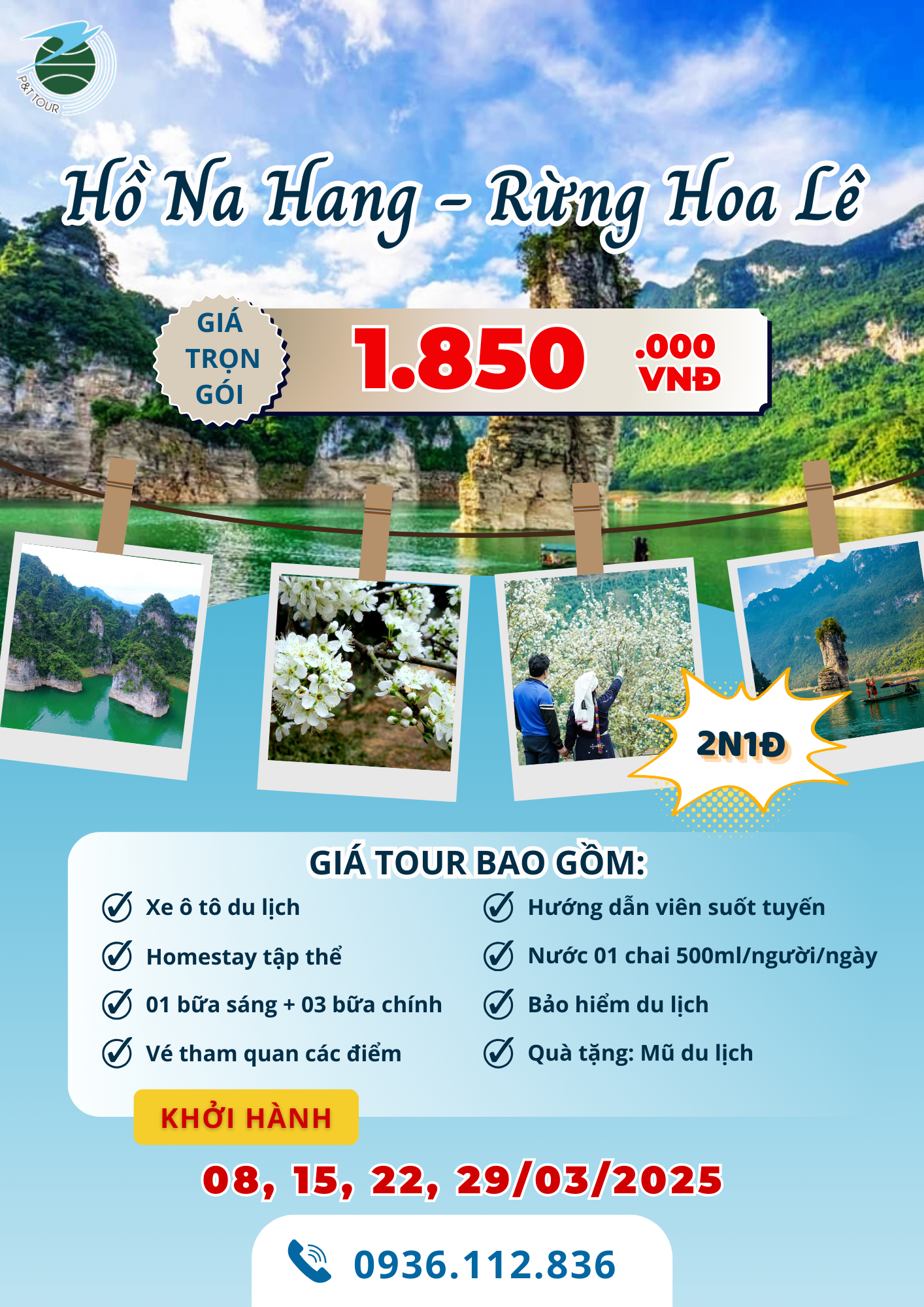  [Tour Tây Bắc] Hồ Na Hang - Rừng Hoa Lê 2N1Đ 
