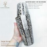  Bộ Boston Shaker 1 Đáy Hoa Văn Bóng 