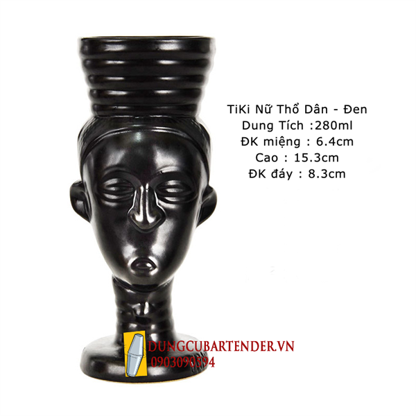  Ly Tiki Nữ Thổ Dân - Đen 280ml - A13 