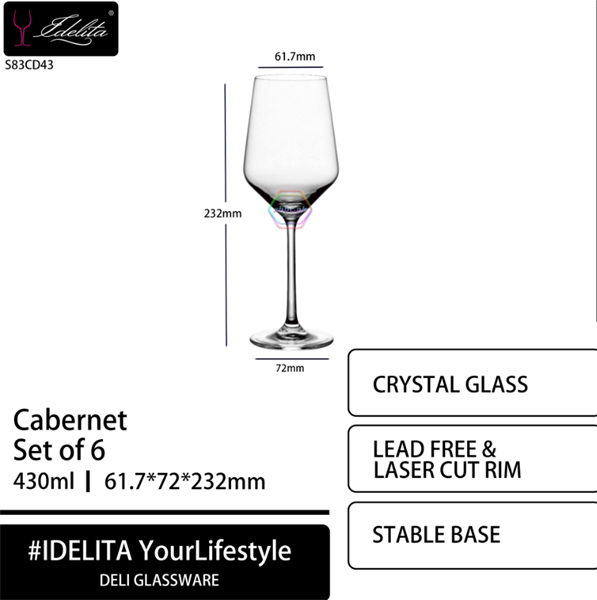  Lead-free crystal Goblet glass wine glass S83CD43 