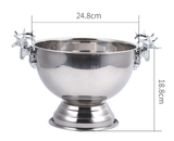  Bowl Inox Tay Cầm Nai - Bạc 