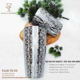  Bộ Boston Shaker 1 Đáy Hoa Văn Bóng 