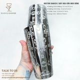  Bộ Boston Shaker 2 Đáy Hoa Văn Inox Bóng 