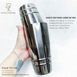  Bộ Shaker Crafthouse Không Đế Inox 