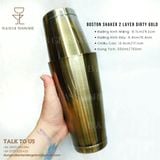 Bộ Boston Shaker 2 Layer Dirty Gold 