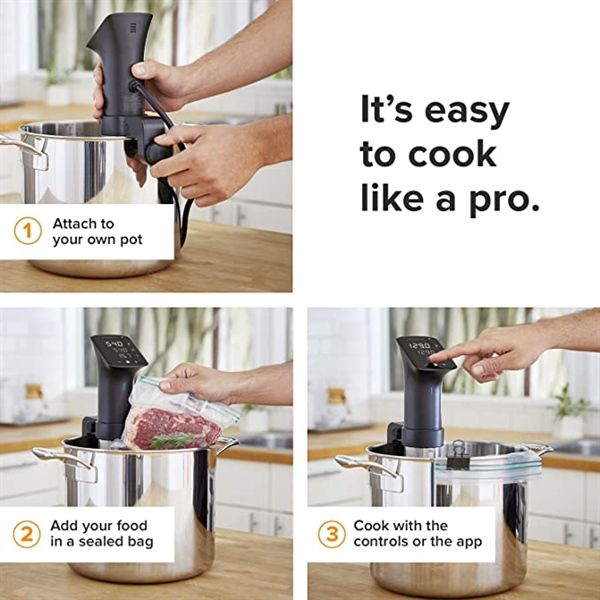  Anova Culinary | Sous Vide Precision Cooker Pro (Wifi) | 1200 Watts | All Metal | Anova App Included 