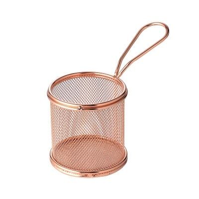  Rổ Chiên Khoai Tây Trụ Tròn Màu Đồng 9Cm 