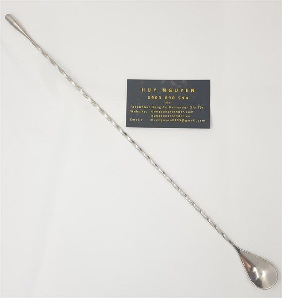  Barspoon Tear-Drop Inox 40cm/ Muỗng Khuấy Kiểu Tear-Drop Inox 40Cm 