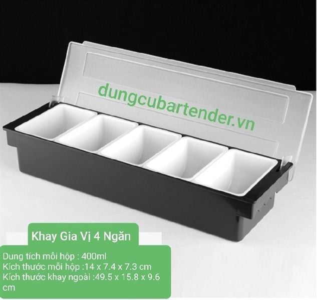  4-Box Decor Tray / Khay Gia Vị 4 Ngăn 