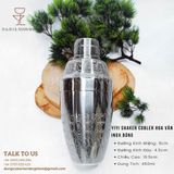  YiYi Cobler Shaker Hoa Văn Inox Bóng 