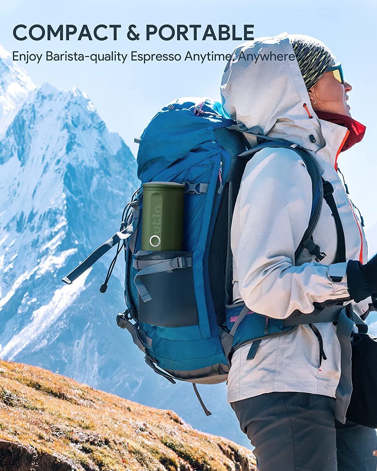 Máy Pha Cà Phê Outin Nano Portable Espresso Machine (Crimson Red) - Hàng Nhập Khẩu Full Vat