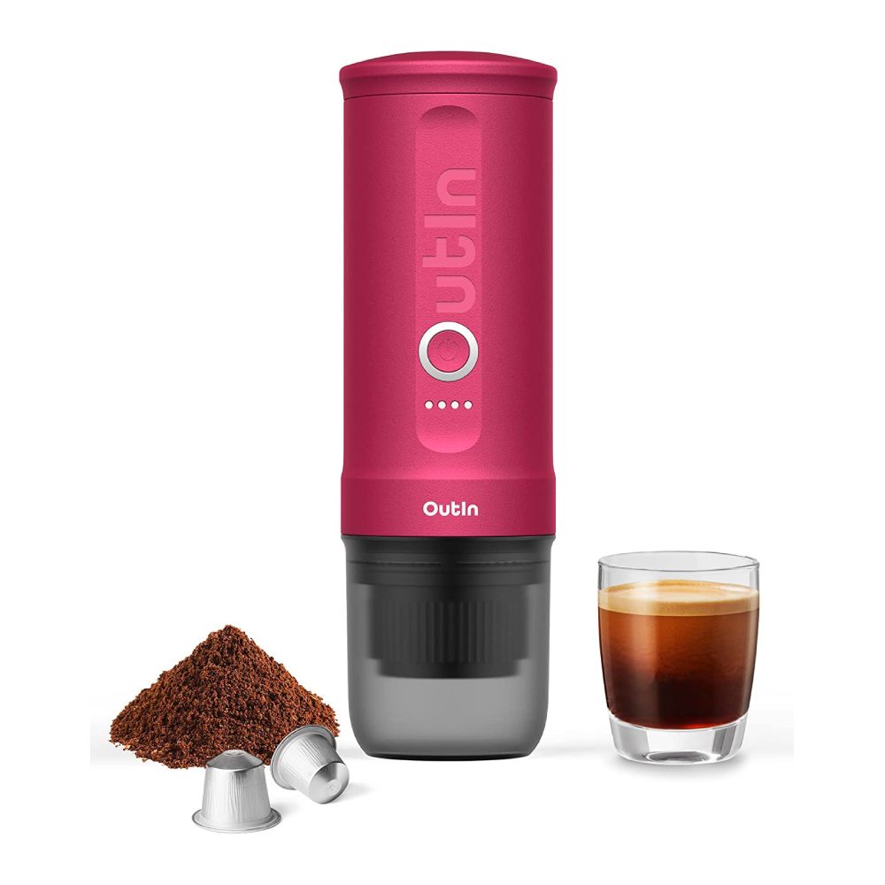 Máy Pha Cà Phê Outin Nano Portable Espresso Machine (Crimson Red - Technical View