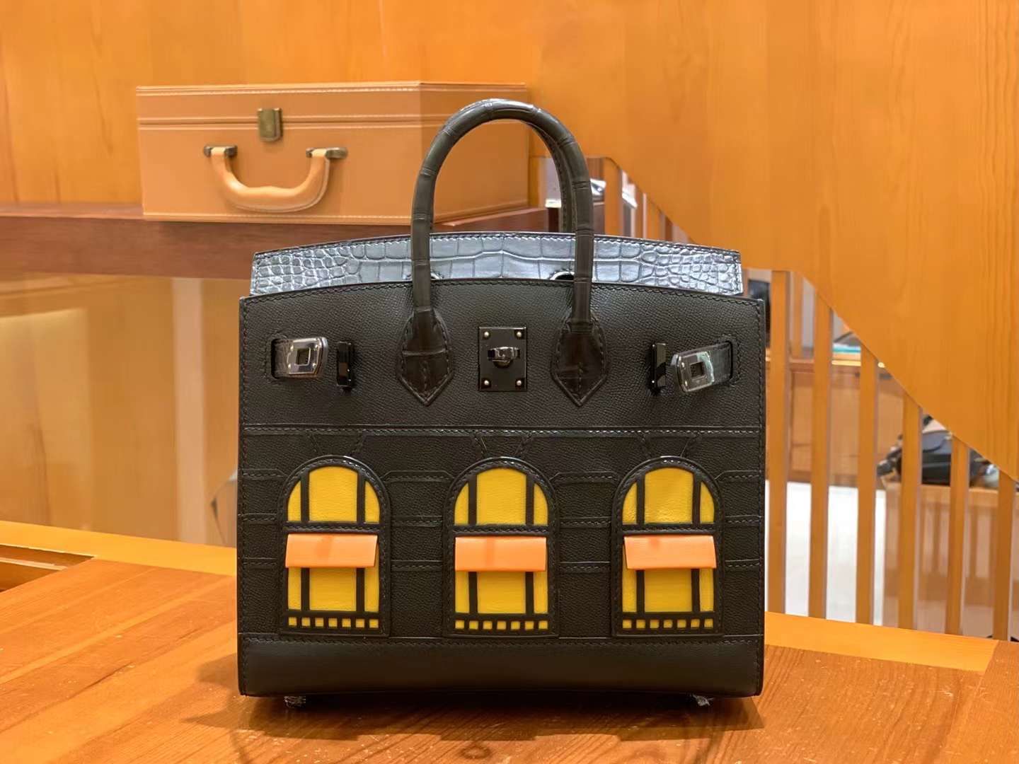 Hermès Birkin 20 Faubourg Sellier Black Matte Alligator Bag